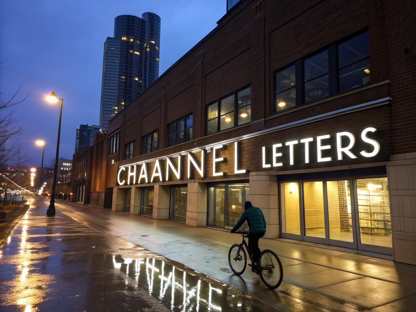 Front-lit architectural LED channel letters with opal acrylic face